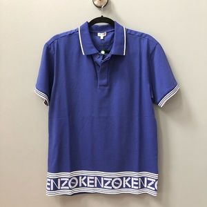 Kenzo Logo Blue Polo
